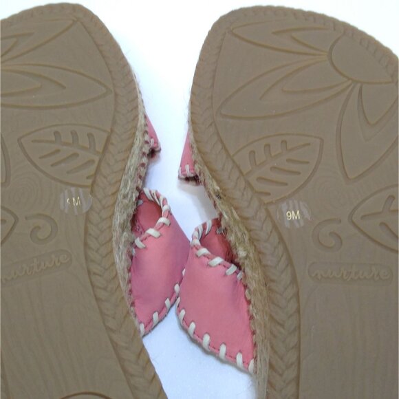 Nurture Tortola Leather Upper Wedge Sandals Sz 9M Plaited Fiber Sole Brazil Made - Picture 10 of 12